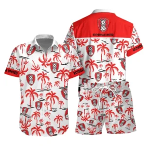 Rotherham United Hawaiian Shirt Set For Men, All Over Print Hawaiian Shirt Set Rotherham United EPL1204212508