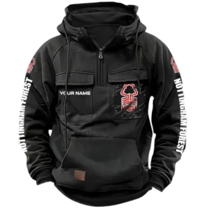 Nottingham Forest Hoodie  Tactical Quarter Zip, All Over Print Hoodie Nottingham Forest EPL17042625336 - Black