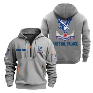 Crystal Palace Hoodie Half Zip, All Over Print Hoodie For Crystal Palace Fans EPL28042525891 - Gray