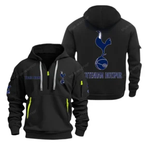 Tottenham Hotspur Hoodie Half Zip, All Over Print Hoodie For Tottenham Hotspur Fans EPL28042525893 - Black