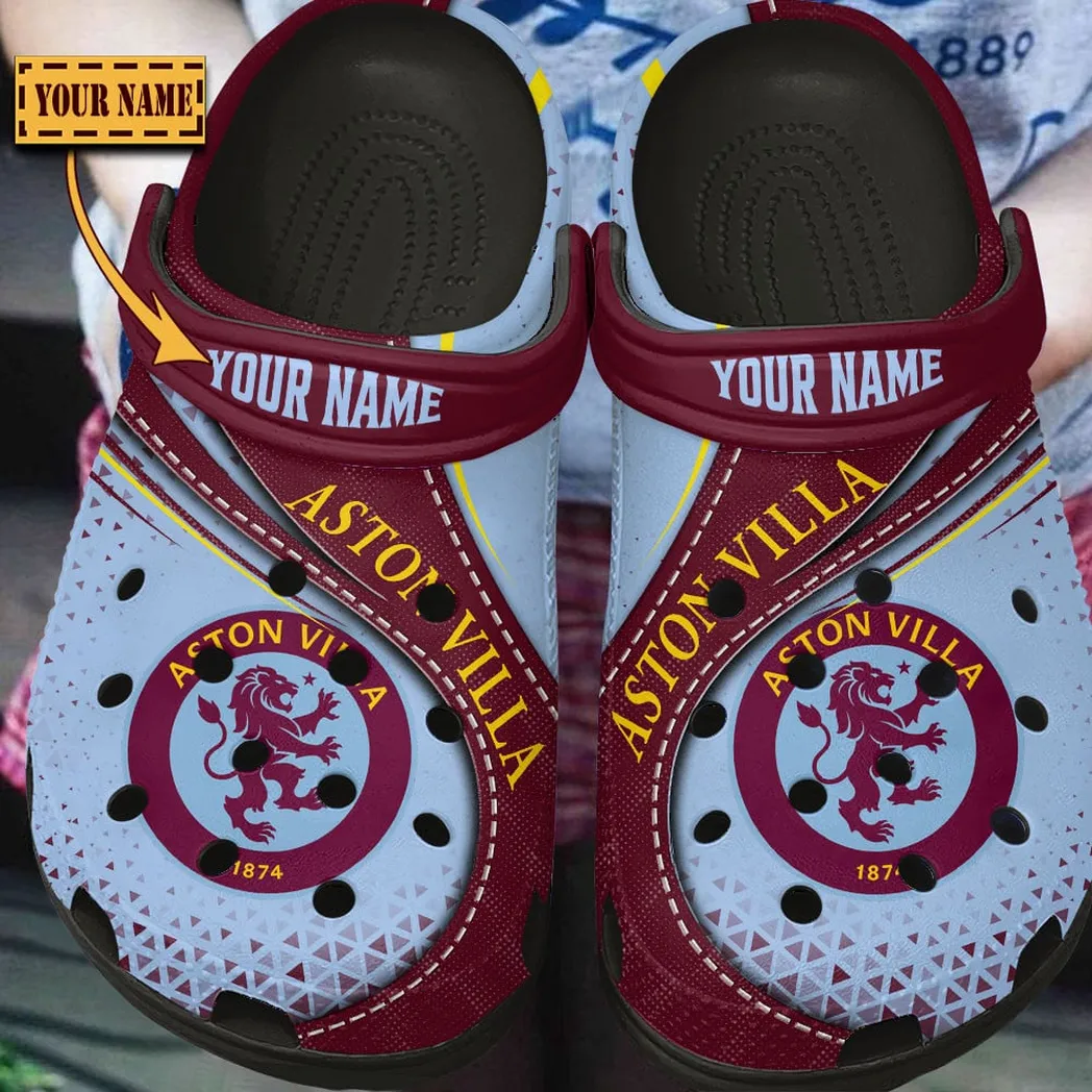 Aston Villa EPL Crocs SPO2120002, Gift For Fan Aston Villa - Black