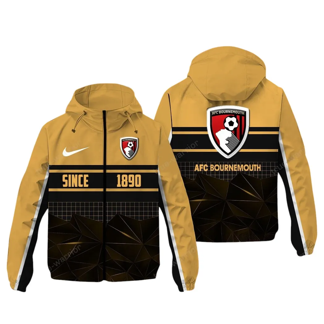 Bournemouth EPL Windbreaker Jacket SPO0720003, Gift For Fan Bournemouth - Khaki