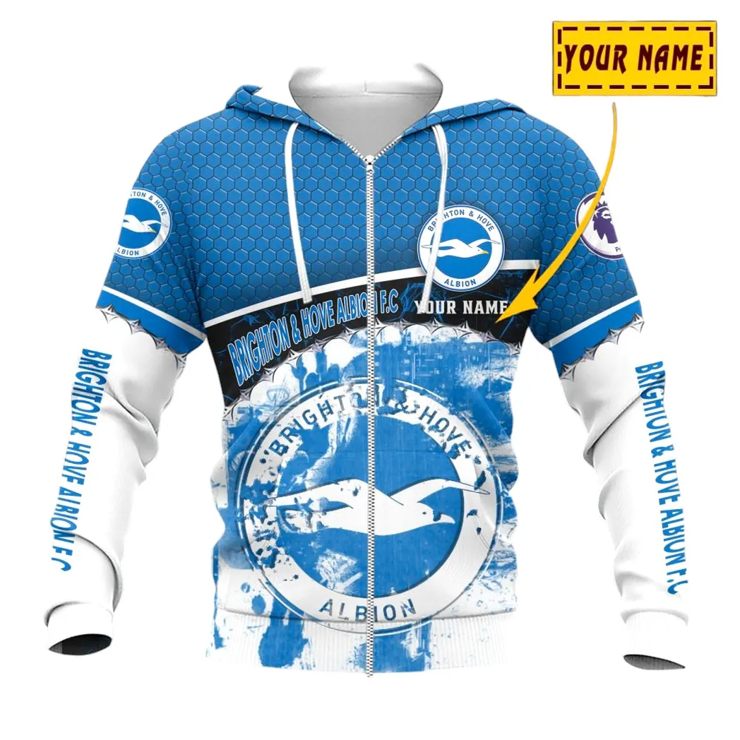 Brighton EPL Zipper Hoodie SPO2419005, Gift For Fan Brighton-Zipper Hoodie