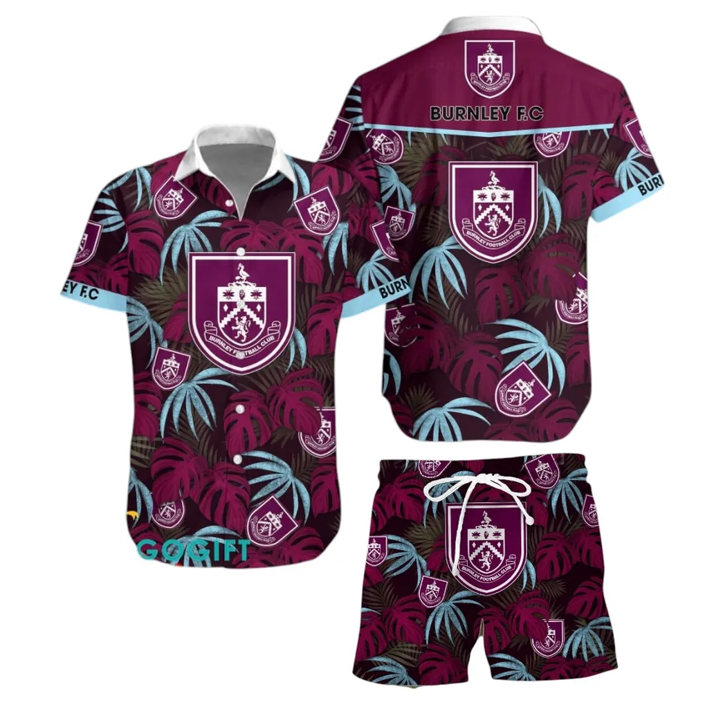 burnley epl custom hawaiian shirt set spo01102018 gift for fan burnley gi6hg