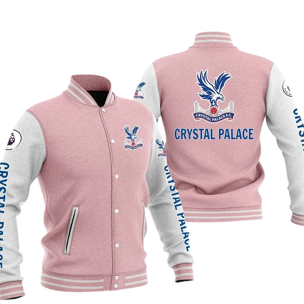 Crystal Palace EPL Baseball Jacket SPO1320003, Gift For Fan Crystal Palace - Pink
