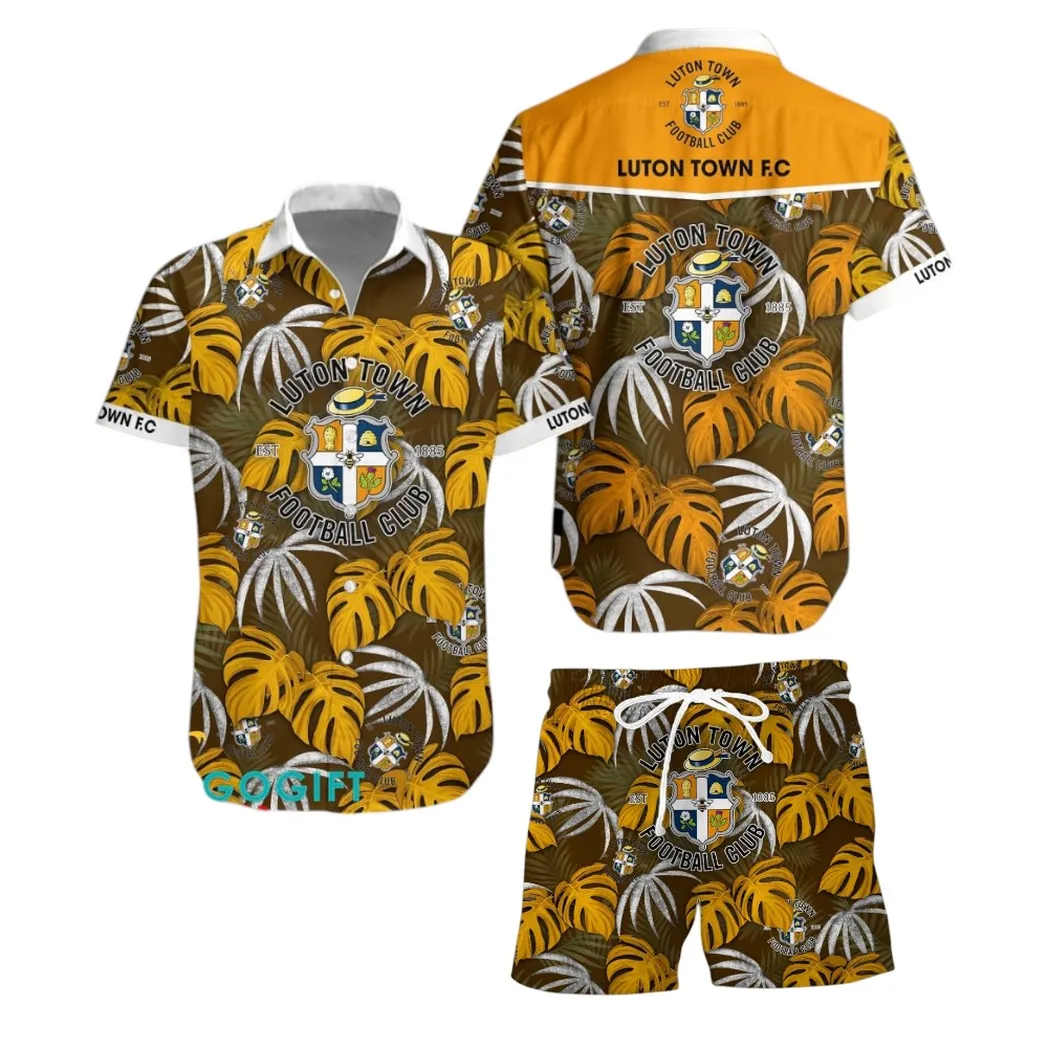 luton town epl custom hawaiian shirt set spo01102019 gift for fan luton town m8ocm