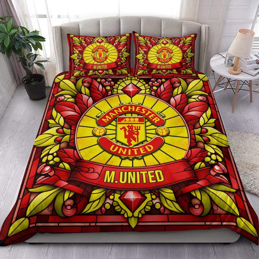 manchester united epl bedding set spo2519014 gift for fan manchester united htw0p