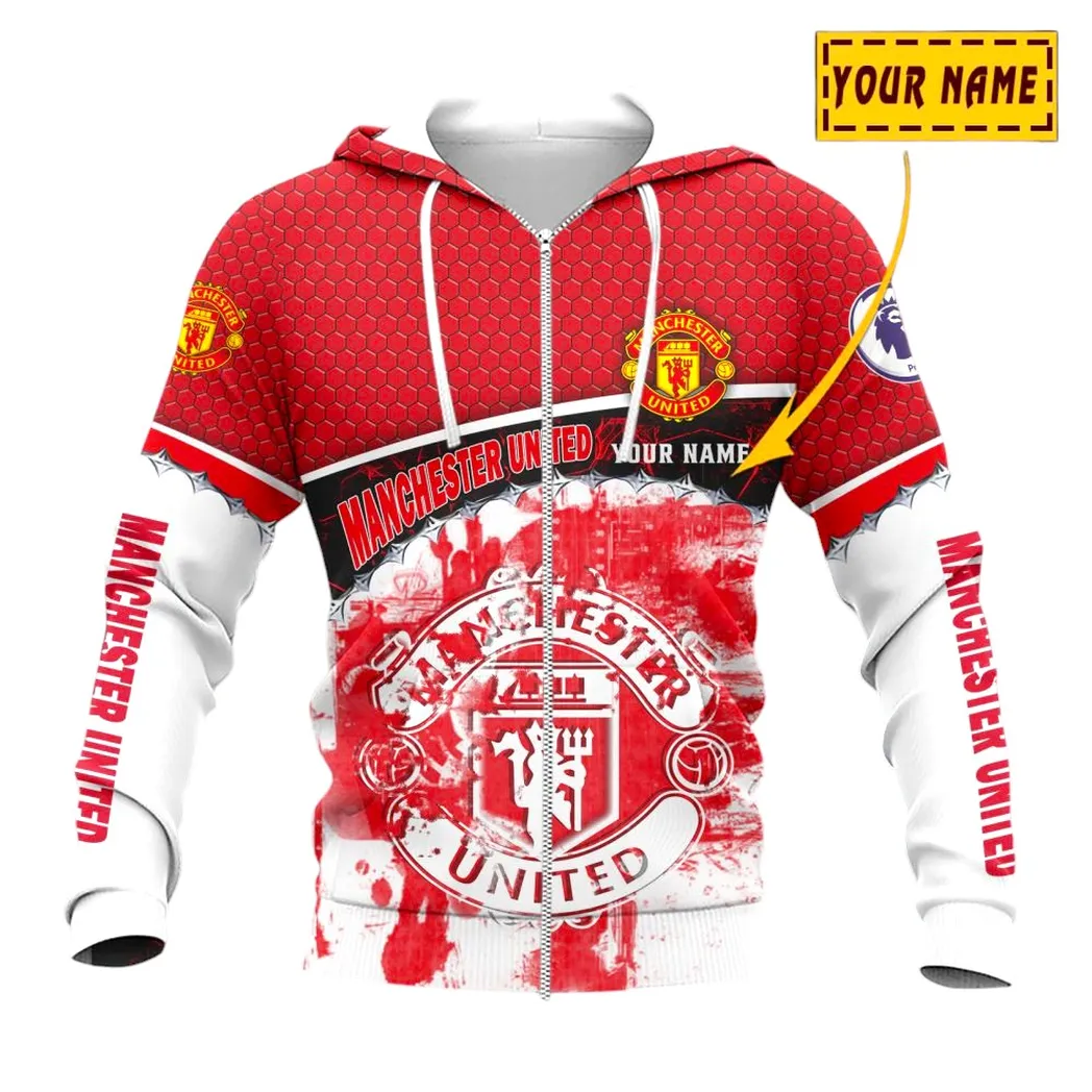 Manchester United EPL Zipper Hoodie SPO2419014, Gift For Fan Manchester United-Zipper Hoodie
