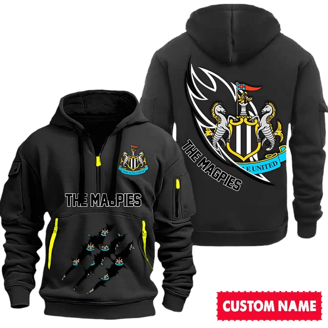 newcastle united epl hoodie half zipp spo0120015 gift for fan newcastle united black 2noiu