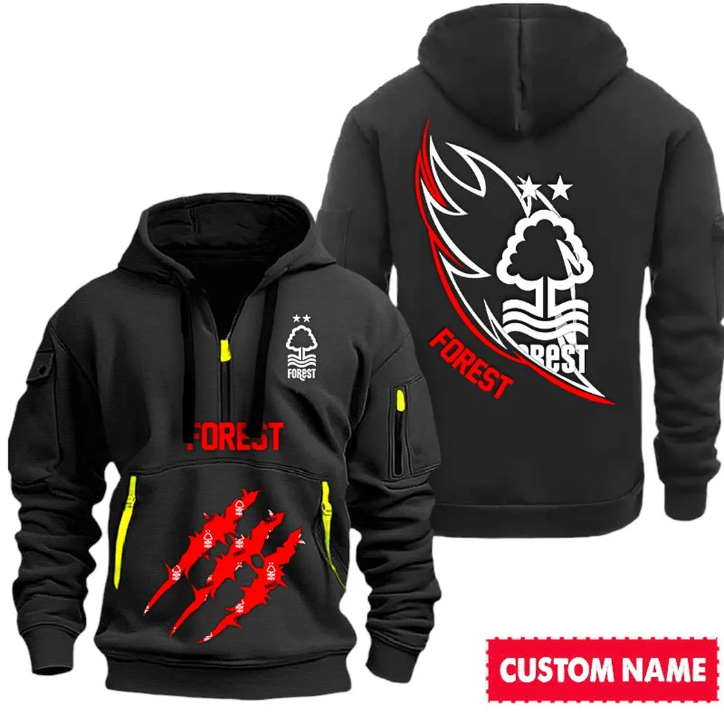 Nottingham Forest EPL Hoodie Half Zipp SPO0120016, Gift For Fan Nottingham Forest - Black