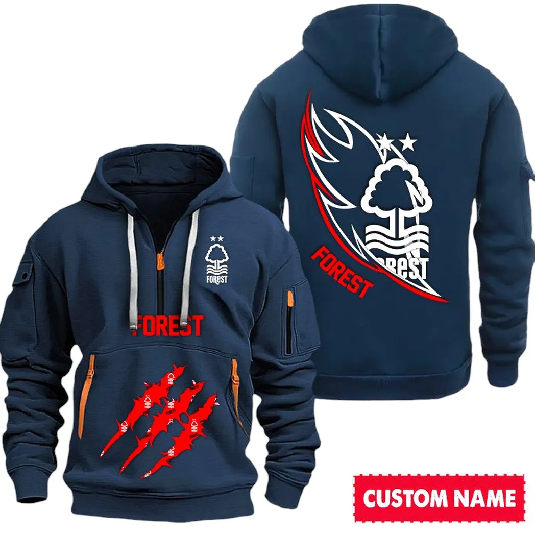 Nottingham Forest EPL Hoodie Half Zipp SPO0120016, Gift For Fan Nottingham Forest - Navy
