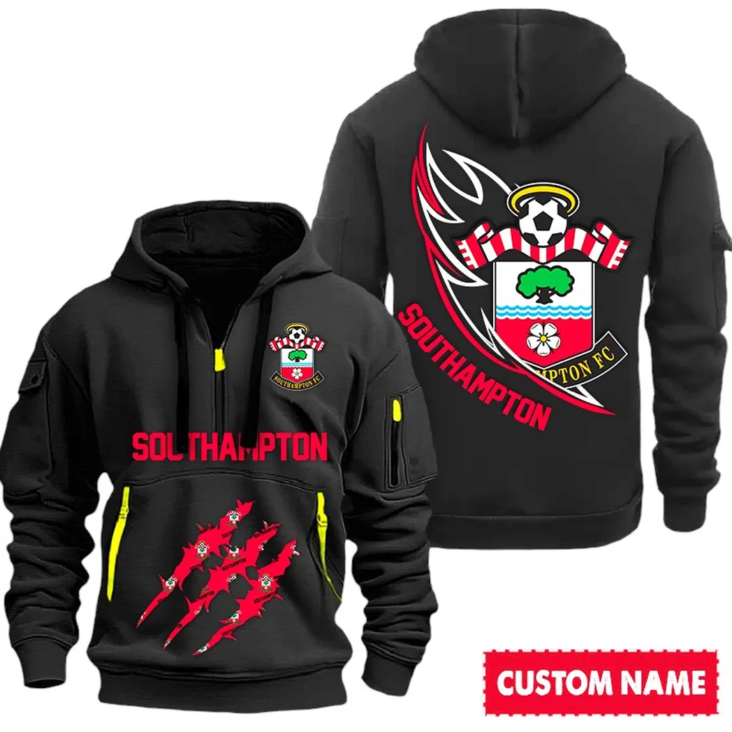 southampton epl hoodie half zipp spo0120017 gift for fan southampton black
