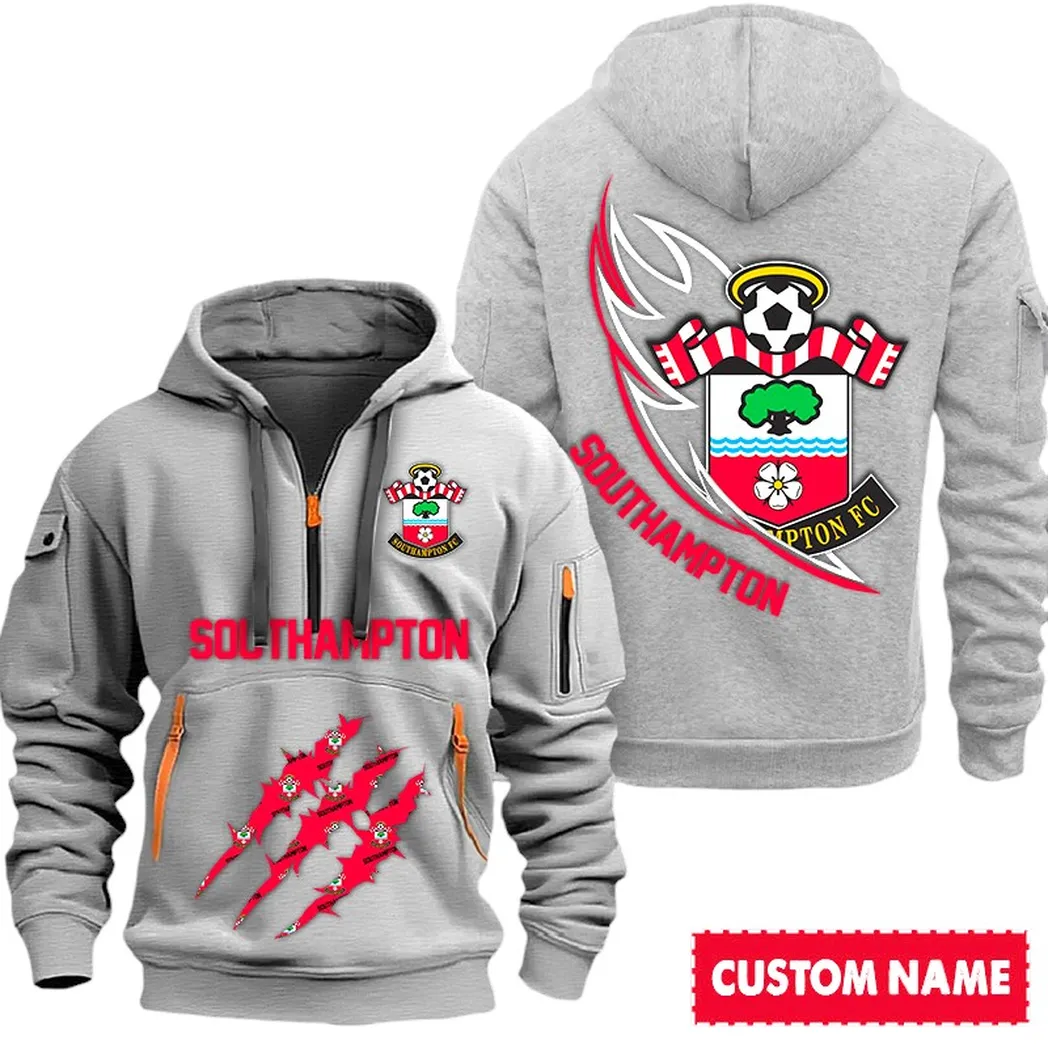 Southampton EPL Hoodie Half Zipp SPO0120017, Gift For Fan Southampton - Gray