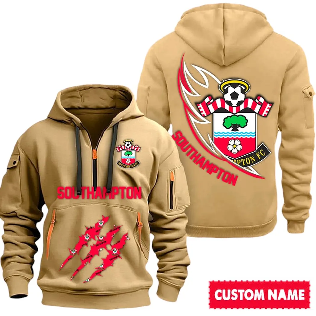 southampton epl hoodie half zipp spo0120017 gift for fan southampton khaki riskh