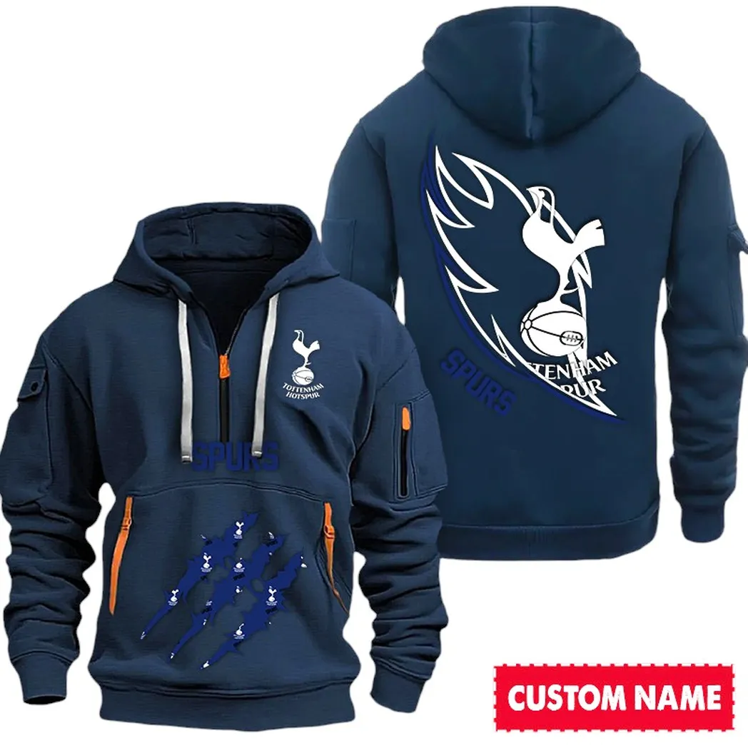 Tottenham Hotspur EPL Hoodie Half Zipp SPO0120018, Gift For Fan Tottenham Hotspur - Navy