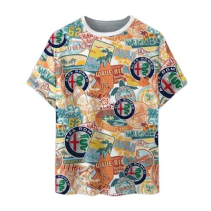 Alfa Romeo Vintage T-Shirt For Men, All Over Print Shirt For Alfa Romeo Fan CAR202031225335