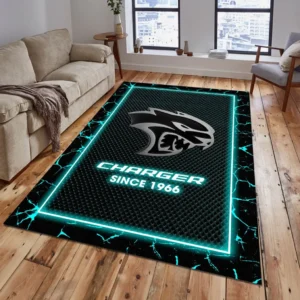 Dodge Charger Rug, All Over Print Carpet For Dodge Charger Lovers CAR15003142504 - Cyan