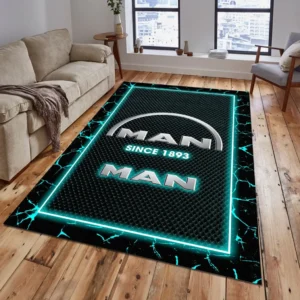 Man Truck Rug, All Over Print Carpet For Man Truck Lovers CAR15003142520 - Cyan