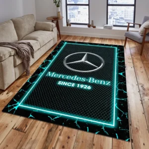 Mercedes Benz Rug, All Over Print Carpet For Mercedes Benz Lovers CAR15003142521 - Cyan