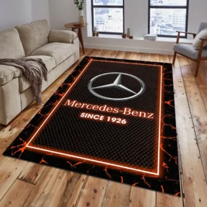 Mercedes Benz Rug, All Over Print Carpet For Mercedes Benz Lovers CAR15003142521 - Orange