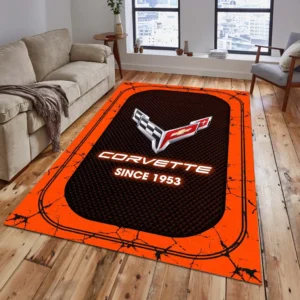 Chevrolet Corvette Rug, All Over Print Carpet For Chevrolet Corvette Lovers CAR15203142511 - Orange