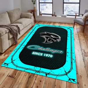 Dodge Challenger Rug, All Over Print Carpet For Dodge Challenger Lovers CAR15203142521 - Cyan