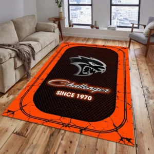 Dodge Challenger Rug, All Over Print Carpet For Dodge Challenger Lovers CAR15203142521 - Orange