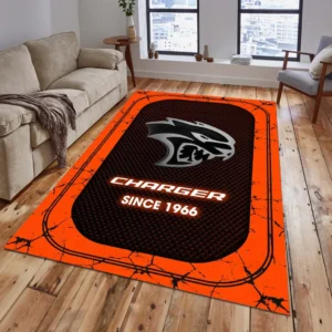 Dodge Charger Rug, All Over Print Carpet For Dodge Charger Lovers CAR15203142522 - Orange