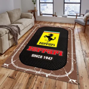 Ferrari Rug, All Over Print Carpet For Ferrari Lovers CAR15203142524 - Brown