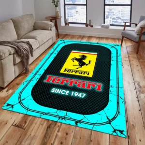 Ferrari Rug, All Over Print Carpet For Ferrari Lovers CAR15203142524 - Cyan