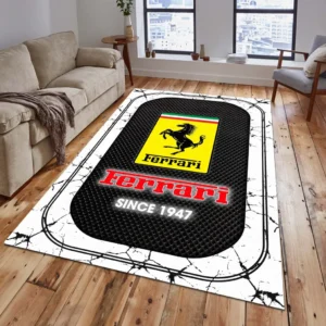 Ferrari Rug, All Over Print Carpet For Ferrari Lovers CAR15203142524 - White
