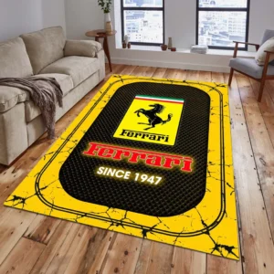 Ferrari Rug, All Over Print Carpet For Ferrari Lovers CAR15203142524 - Yelloư