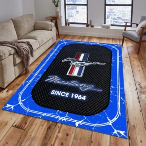 Ford Mustang Rug, All Over Print Carpet For Ford Mustang Lovers CAR15203142526 - Blue