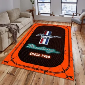 Ford Mustang Rug, All Over Print Carpet For Ford Mustang Lovers CAR15203142526 - Orange