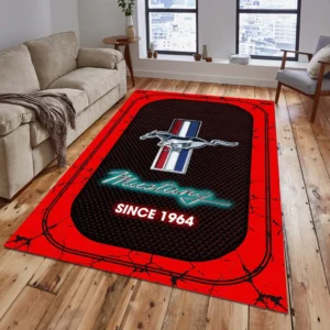 Ford Mustang Rug, All Over Print Carpet For Ford Mustang Lovers CAR15203142526 - Red