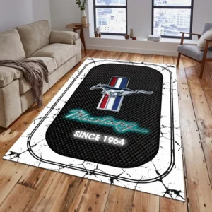 Ford Mustang Rug, All Over Print Carpet For Ford Mustang Lovers CAR15203142526 - White