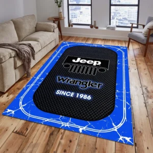 Jeep Wrangler Rug, All Over Print Carpet For Jeep Wrangler Lovers CAR15203142540 - Blue