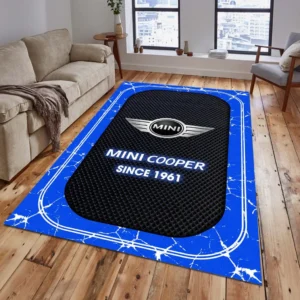 Mini Cooper Rug, All Over Print Carpet For Mini Cooper Lovers CAR15203142556 - Blue