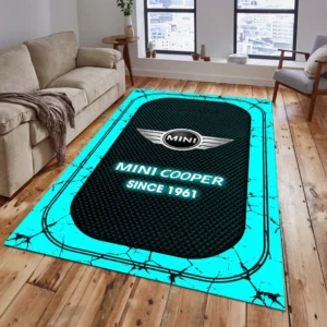 Mini Cooper Rug, All Over Print Carpet For Mini Cooper Lovers CAR15203142556 - Cyan
