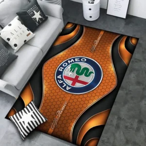 Alfa Romeo Rug Carpet For Home Decor, Gift For Alfa Romeo Lovers CAR189032125558 - Orange