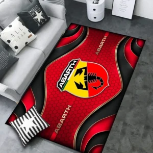 Abarth Rug Carpet For Home Decor, Gift For Abarth Lovers CAR189032125568 - Red