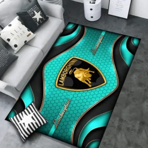 Lamborghini Rug Carpet For Home Decor, Gift For Lamborghini Lovers CAR189032125577 - Cyan