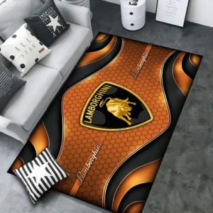Lamborghini Rug Carpet For Home Decor, Gift For Lamborghini Lovers CAR189032125577 - Orange