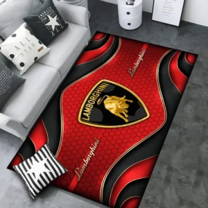 Lamborghini Rug Carpet For Home Decor, Gift For Lamborghini Lovers CAR189032125577 - Red