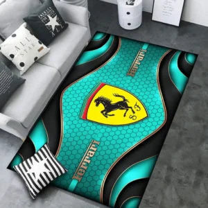 Ferrari Rug Carpet For Home Decor, Gift For Ferrari Lovers CAR189032125578 - Cyan