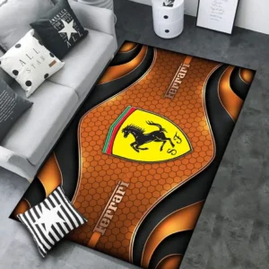 Ferrari Rug Carpet For Home Decor, Gift For Ferrari Lovers CAR189032125578 - Orange