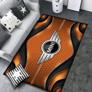 Mini cooper Rug Carpet For Home Decor, Gift For Mini cooper Lovers CAR189032125582 - Orange
