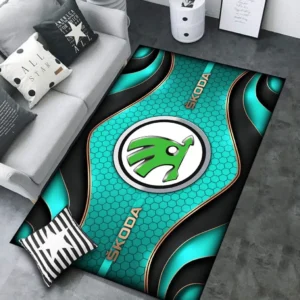 Skoda Rug Carpet For Home Decor, Gift For Skoda Lovers CAR189032125585 - Cyan