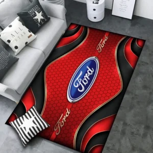 Ford Rug Carpet For Home Decor, Gift For Ford Lovers CAR189032125586 - Red