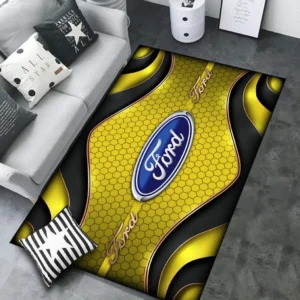 Ford Rug Carpet For Home Decor, Gift For Ford Lovers CAR189032125586 - Yellow